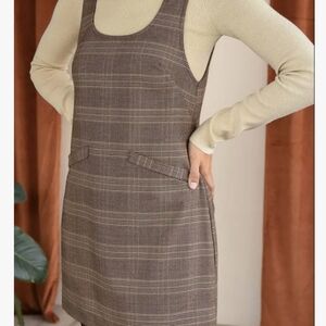 Plaid Brown Sleeveless Dress